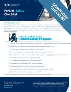 DOWNLOAD CHECKLIST - Safety Checklist - Forklift Safety